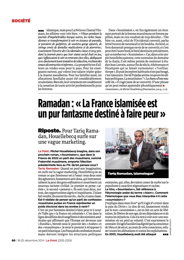 Ramadan_De l'islam et des musulmans_Le Point_18 décembre 2014